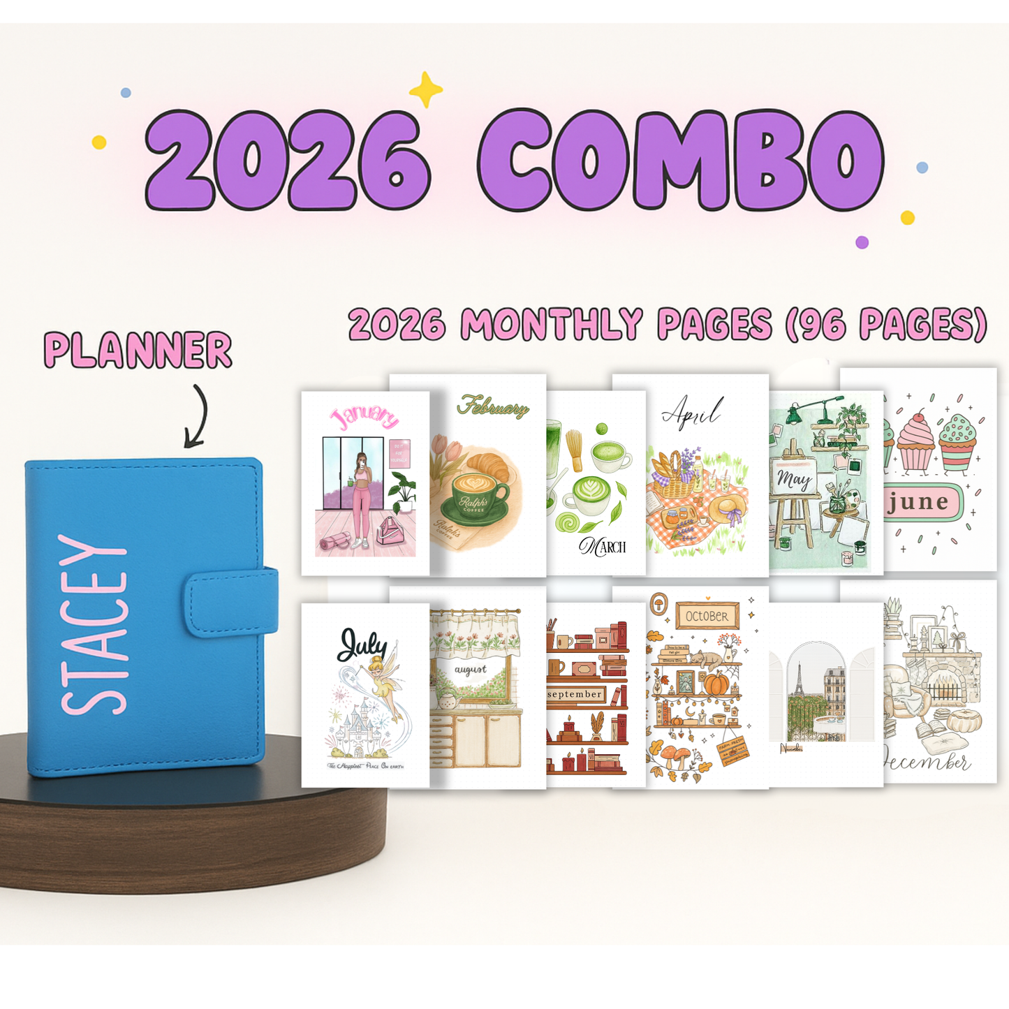 2026 Combo | Planner + 12 Month Themed Pages