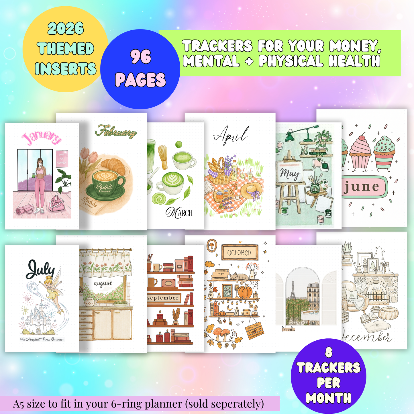 2026 Monthly Pages (96 Themed Pages) | Physical | 2026