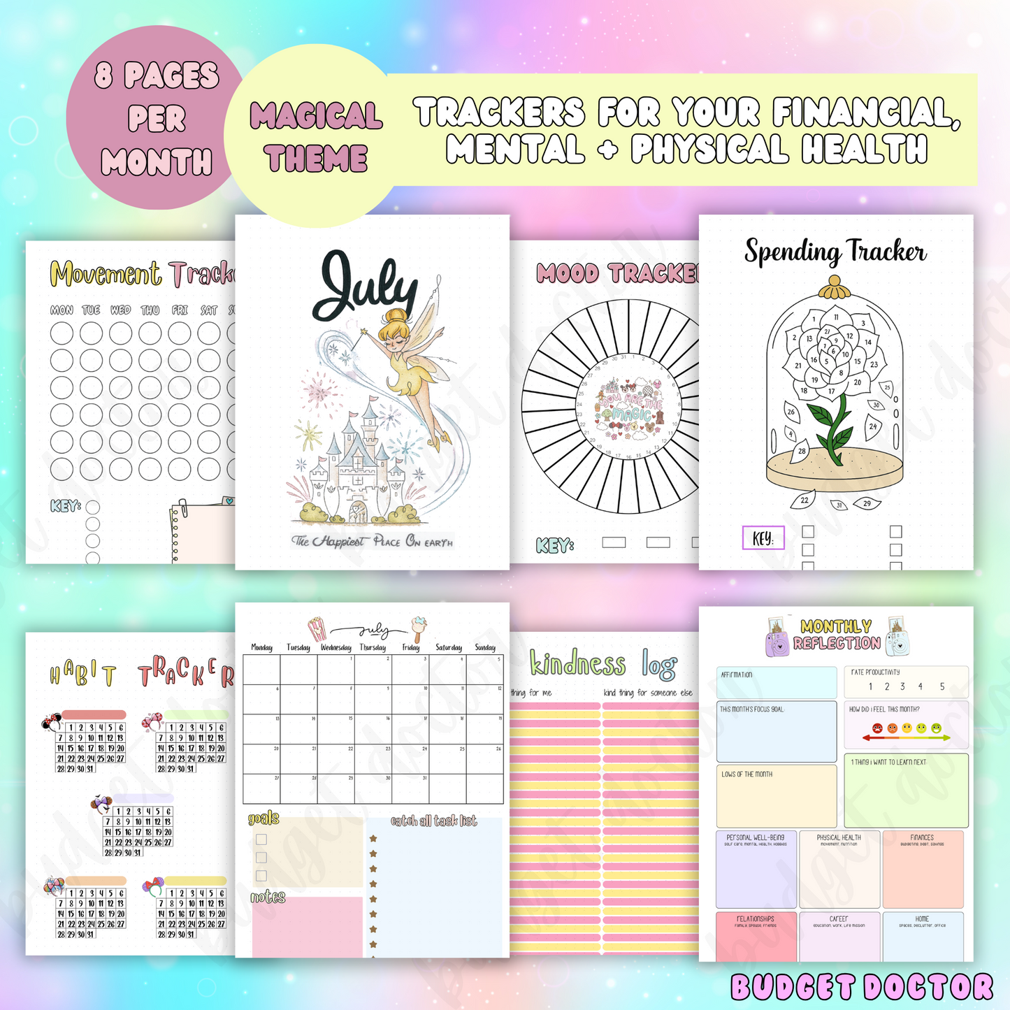 July Disney Inspired Monthly Pages | Digital | 2026