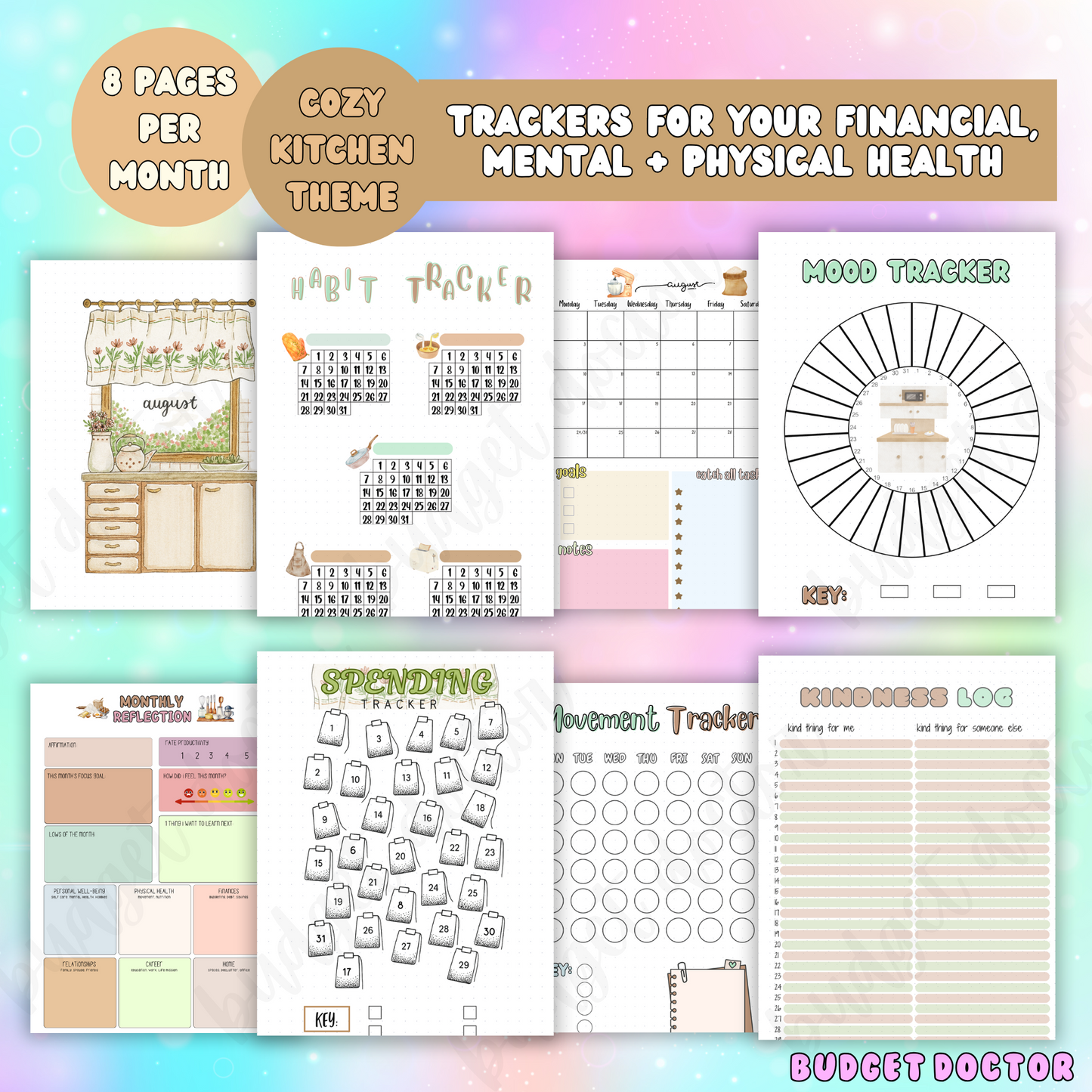 August Cozy kitchen Monthly Pages| Digital | 2026