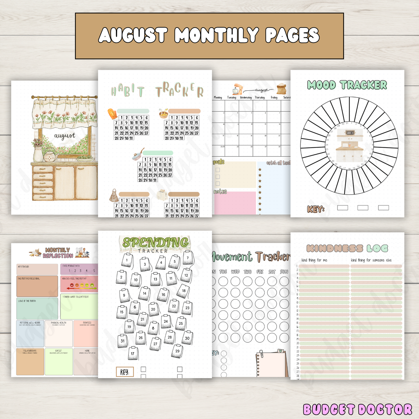 August Cozy kitchen Monthly Pages| Digital | 2026