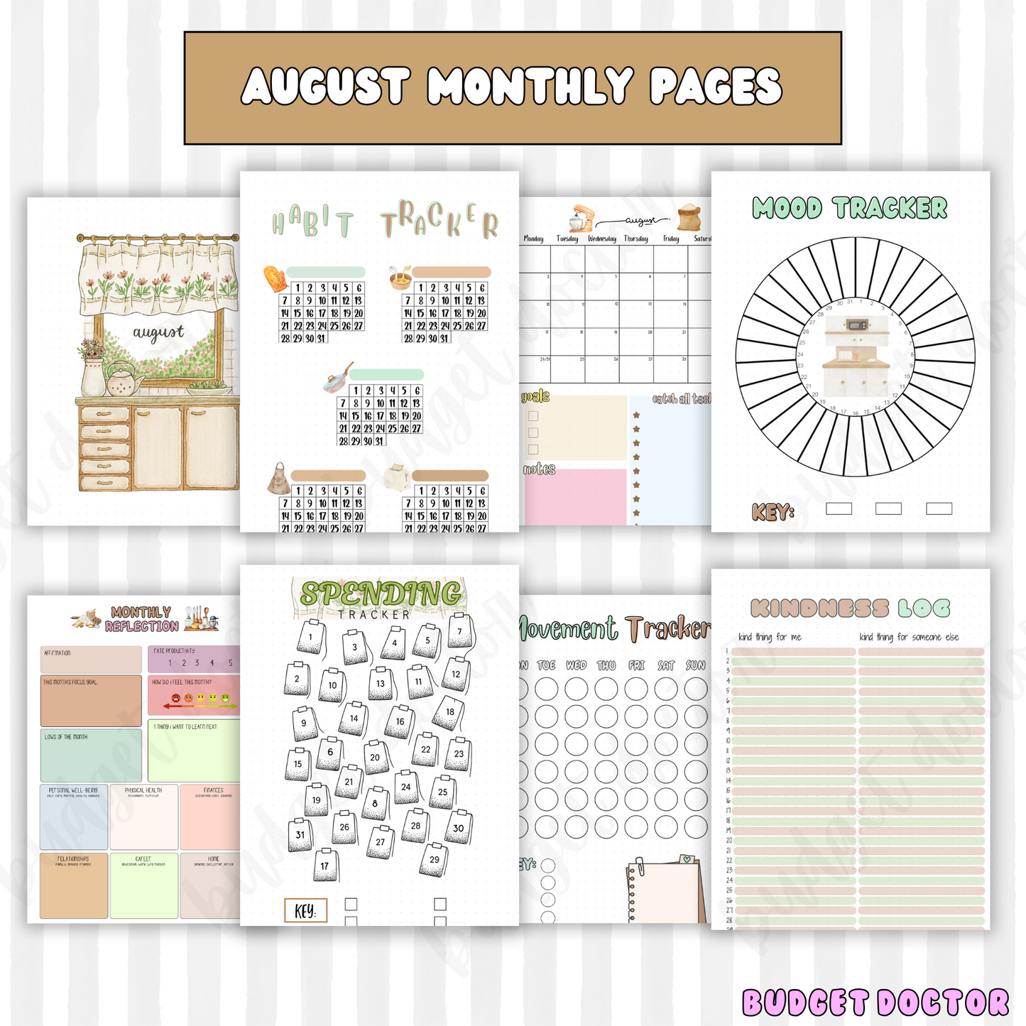 August Cozy kitchen Monthly Pages| Digital | 2026