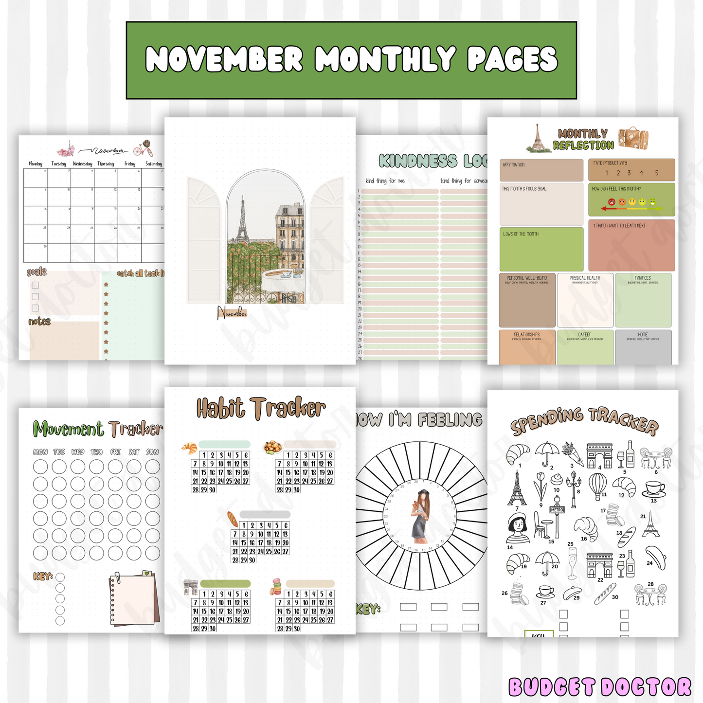 November Paris Monthly Pages | Physical | 2026