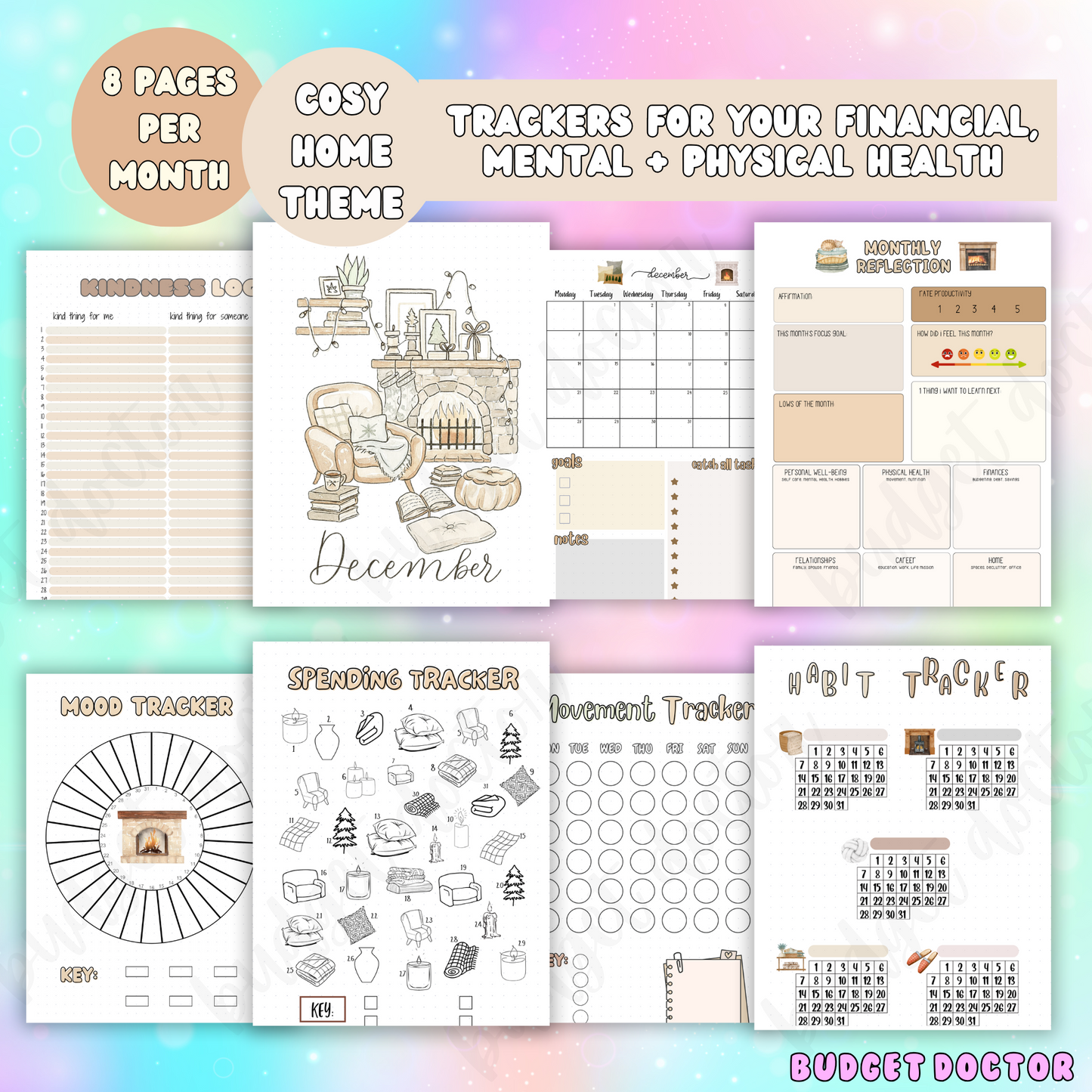 December Cozy Home Monthly Pages | Physical | 2026