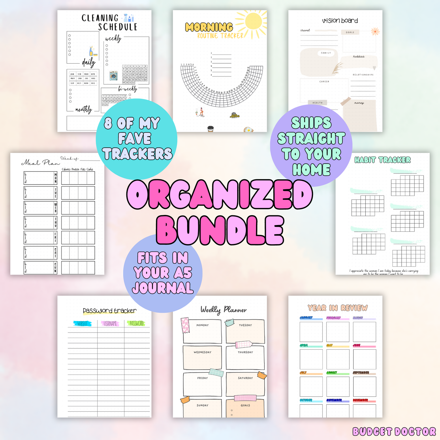 Deluxe Combo | Planner + 3 Monthly Theme Spreads + Your Choice Bundle + Stationary