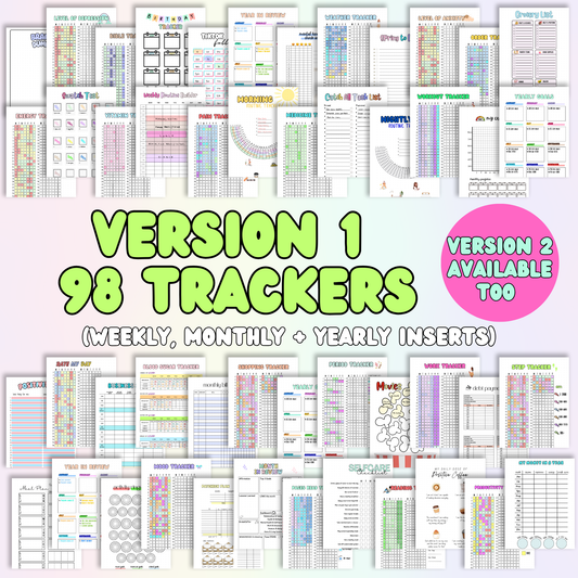 ALL Trackers| 98 Planner Inserts (Version 1 & 2)