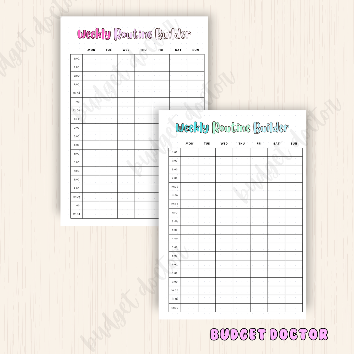 Weekly Routine Builder | Planner Insert