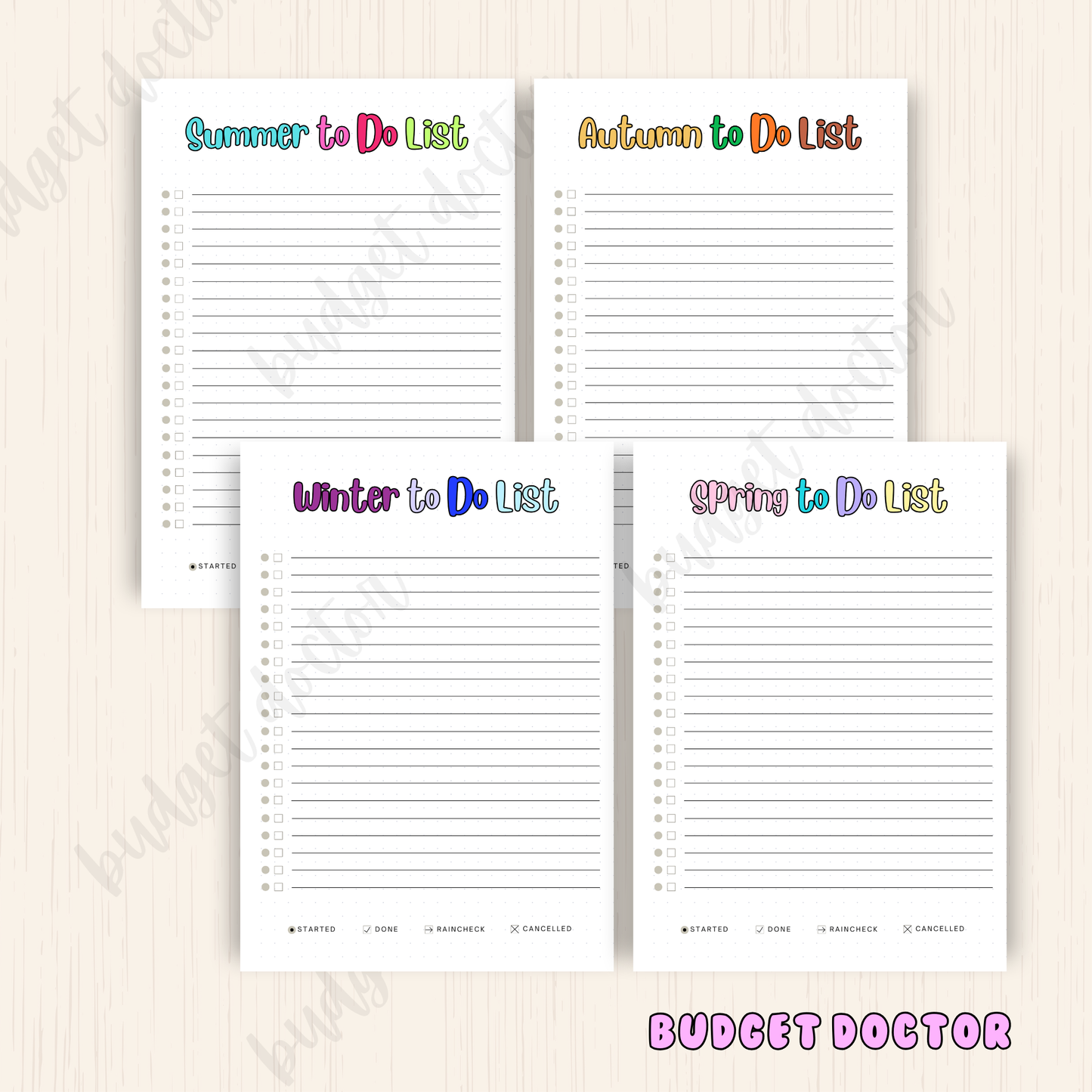 Seasonal To Do List | Planner Insert