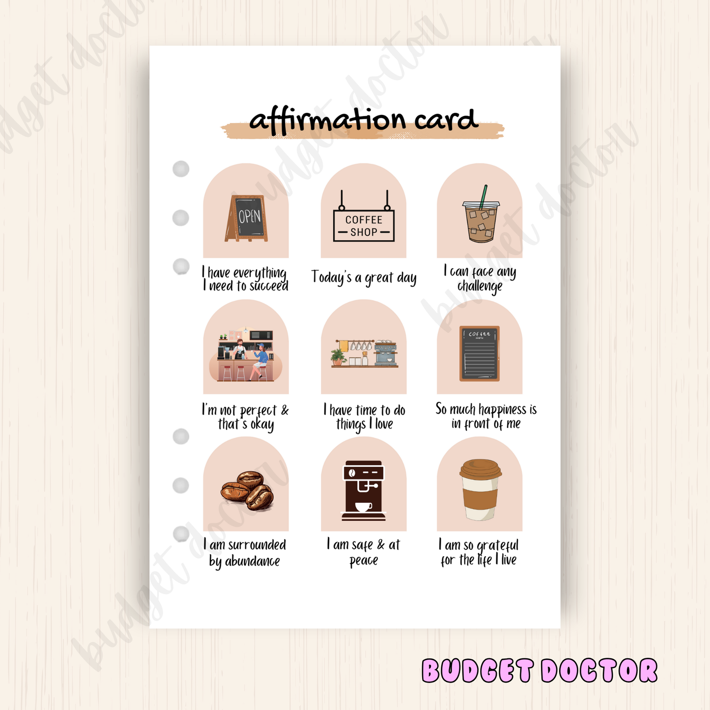 Affirmation Card | Monthly Planner Insert