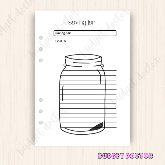 Savings Jar | Journal Insert