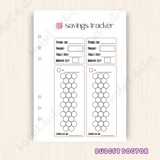 Savings Tracker | Journal Insert