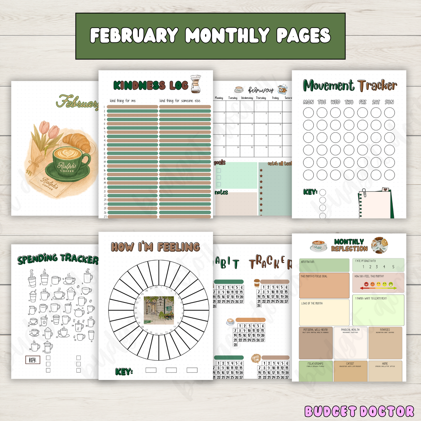 February Cozy Latte Monthly Pages | Physical | 2026
