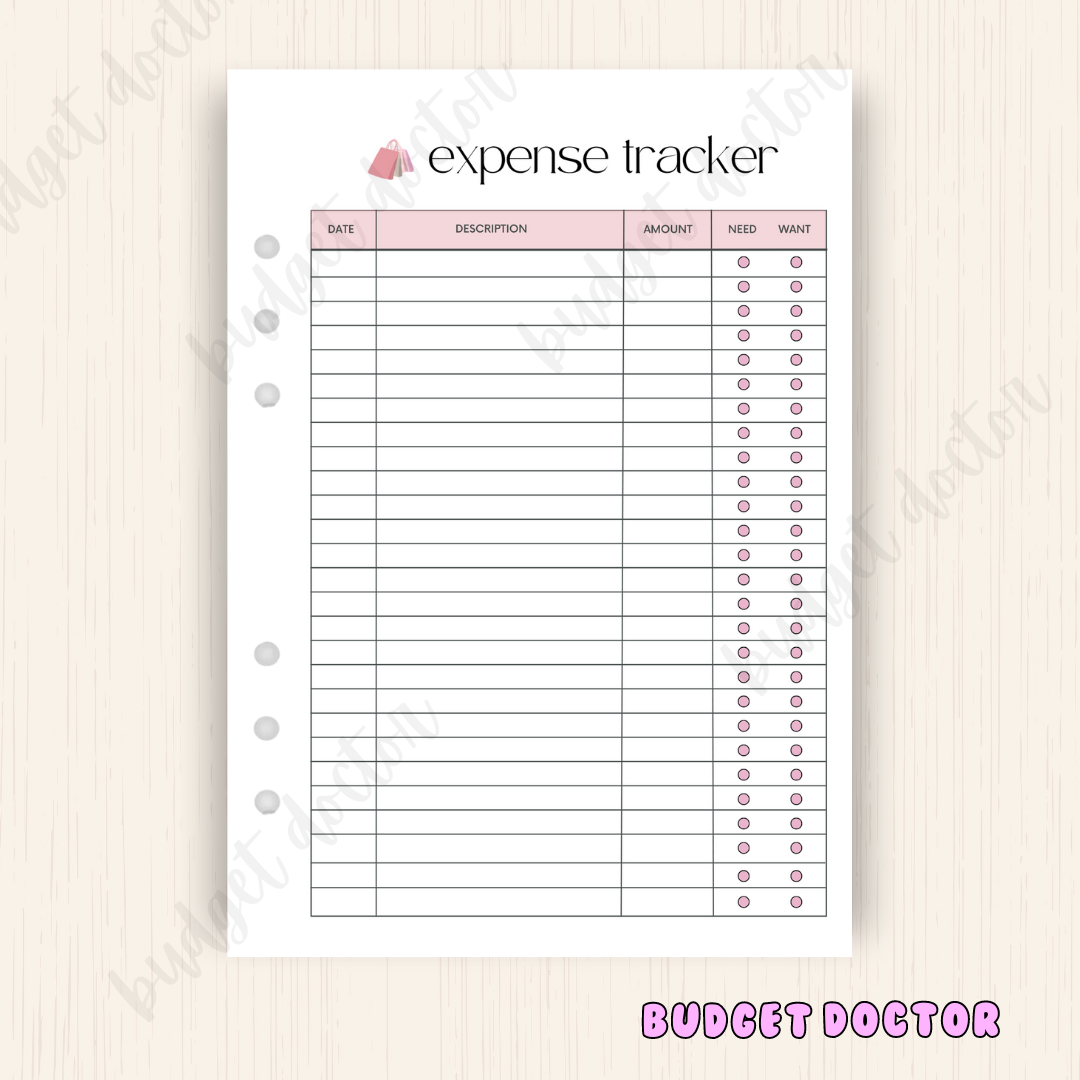 Expense Tracker | Monthly Journal Insert