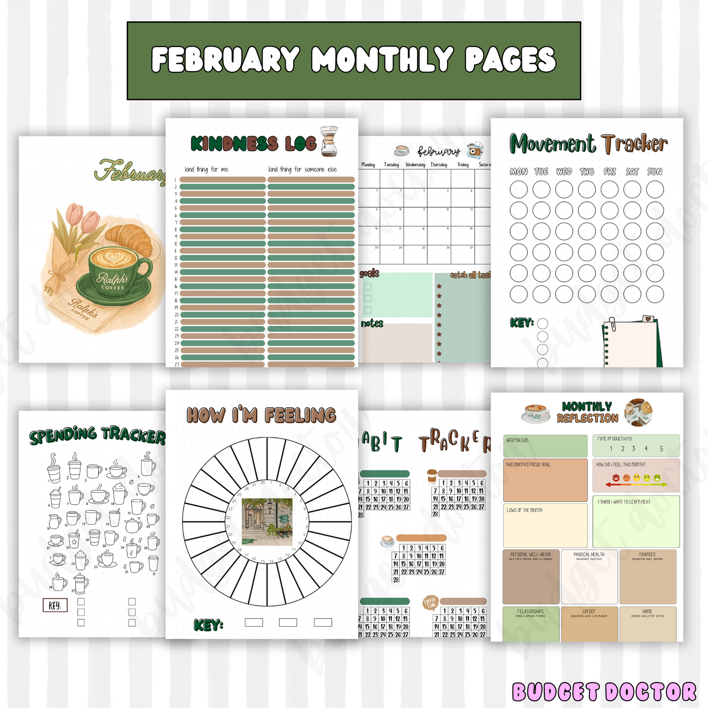 February Cozy Latte Monthly Pages | Physical | 2026