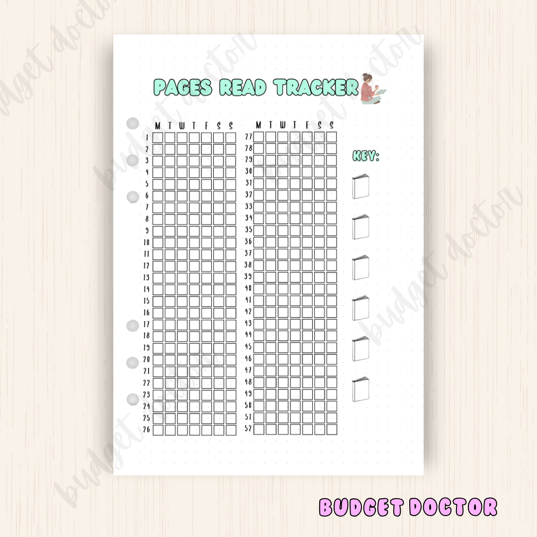 Pages Read | Yearly Journal Insert