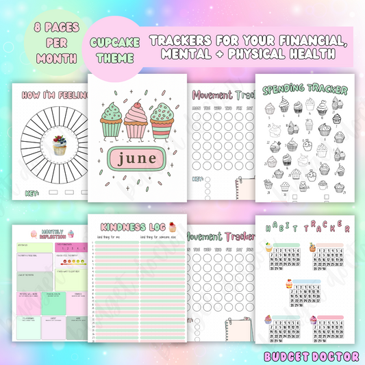 June Cupcake Monthly Pages | Physical | 2026