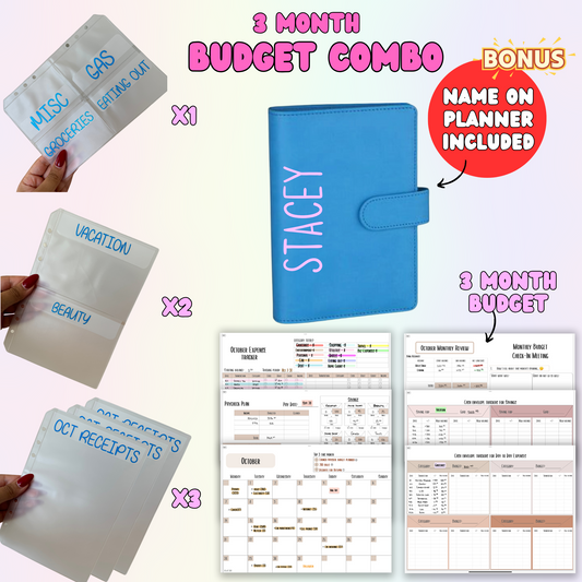 Budget Planner with Cash Envelopes | 3 Months | Starter Budget Combo