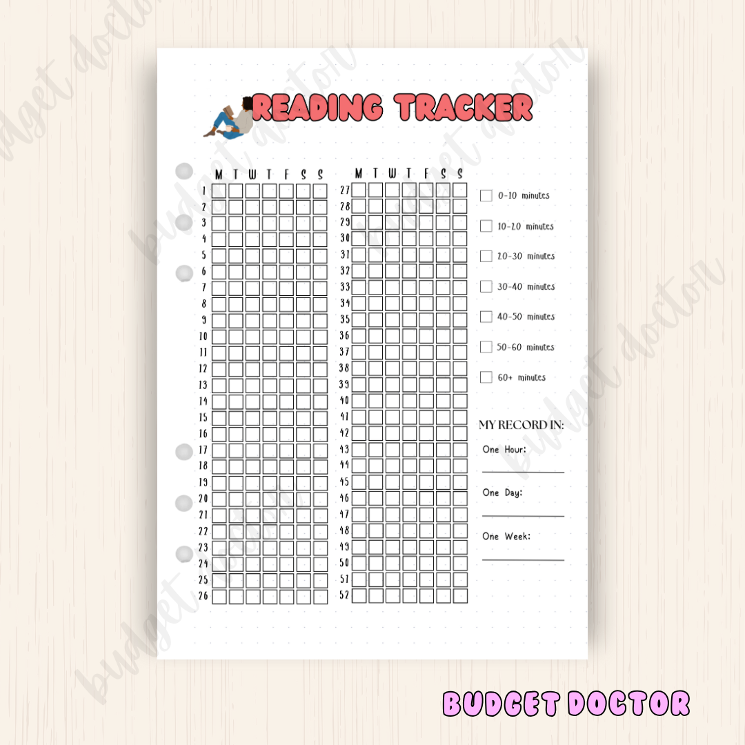 Reading Tracker | Yearly Journal Insert