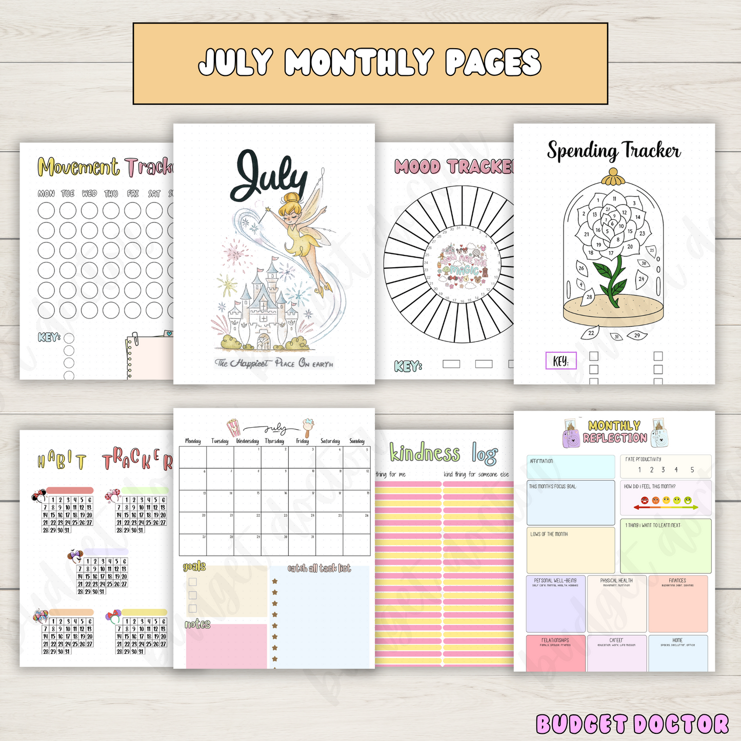 July Disney Inspired Monthly Pages | Digital | 2026