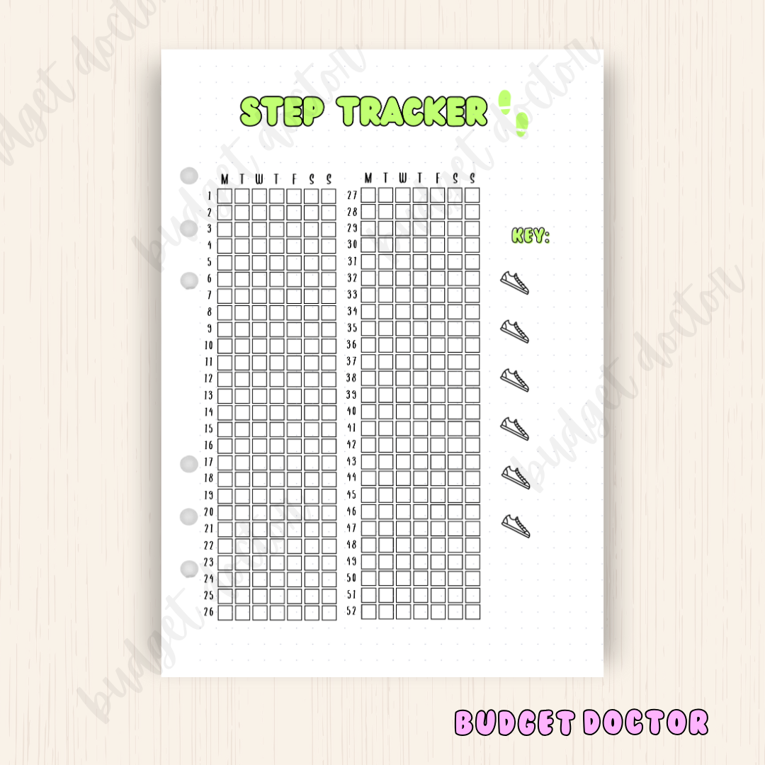 Step Tracker | Yearly Journal Insert