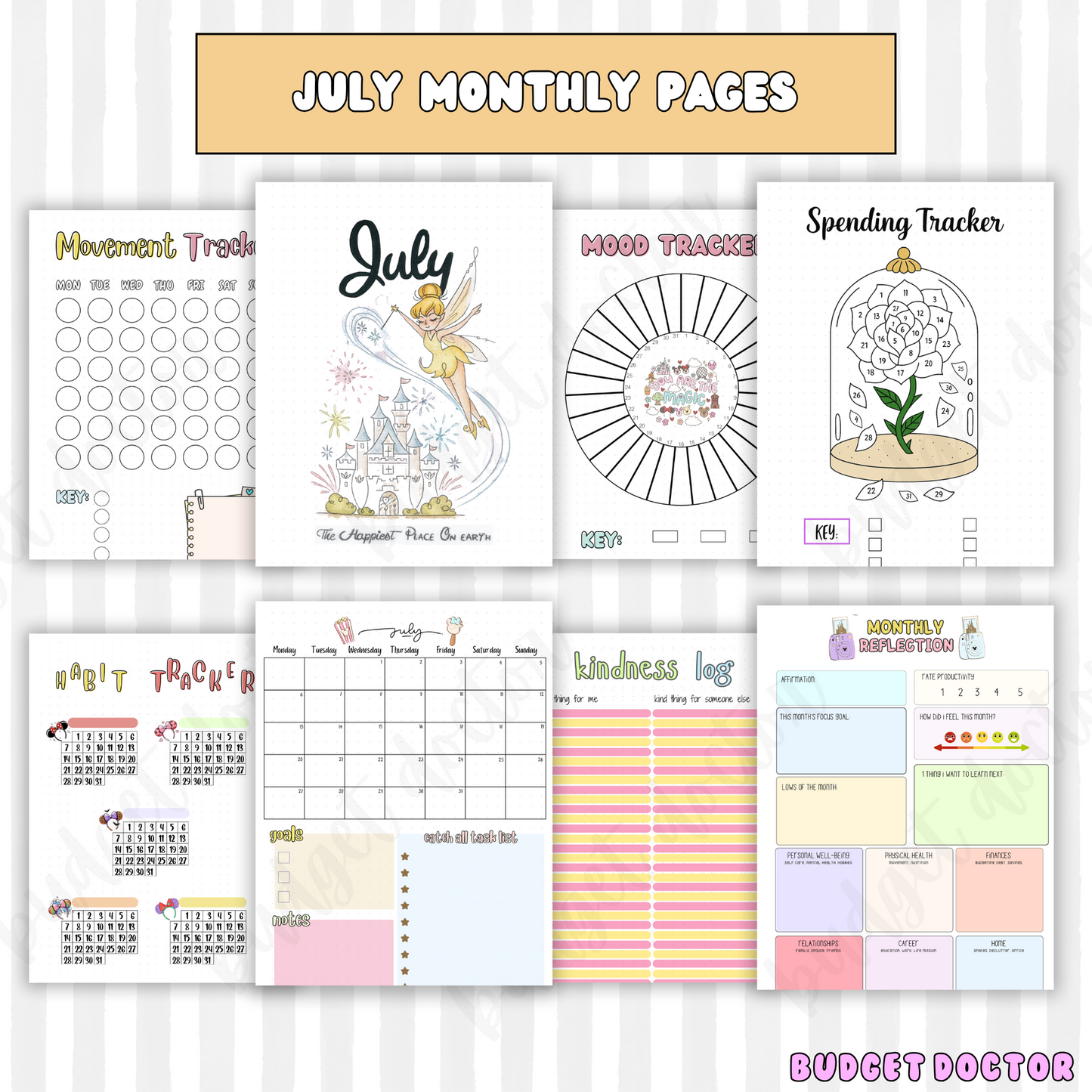 July Disney Inspired Monthly Pages | Digital | 2026