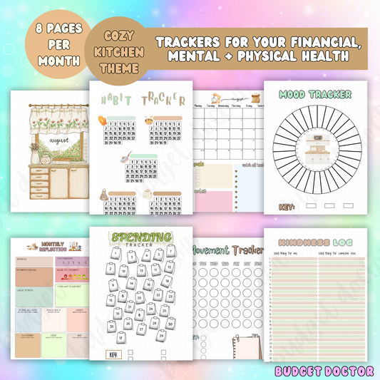 August Cozy kitchen Monthly Pages| Physical | 2026