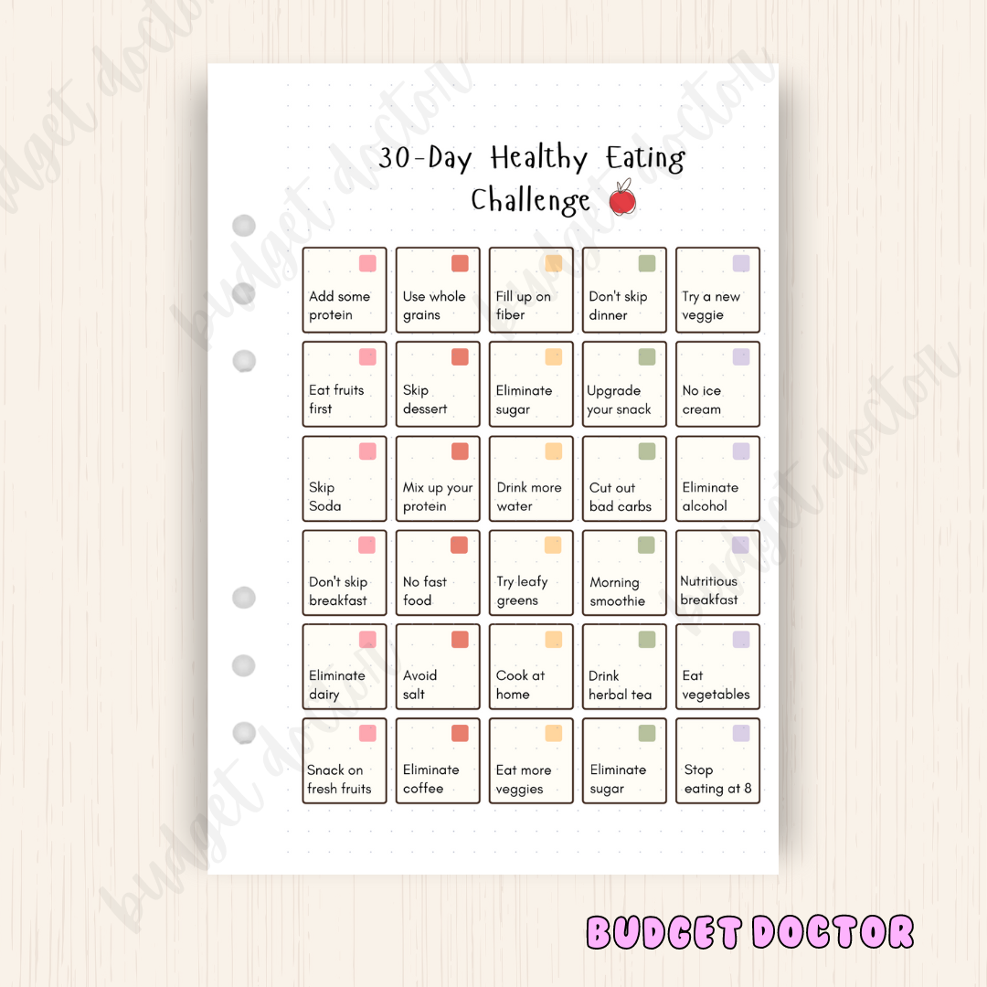 Healthy Eating Challenge | Journal Insert