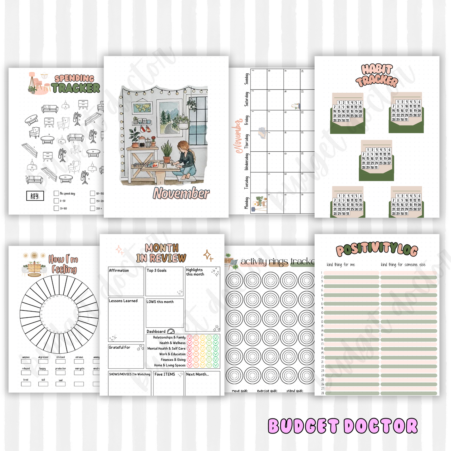 November Home Furniture Themed Monthly Spreads | Digital | 2024