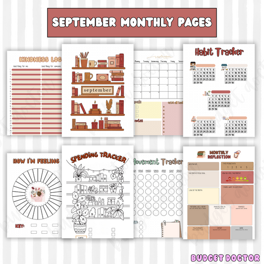 September Soft Reading Monthly Pages | Digital | 2026