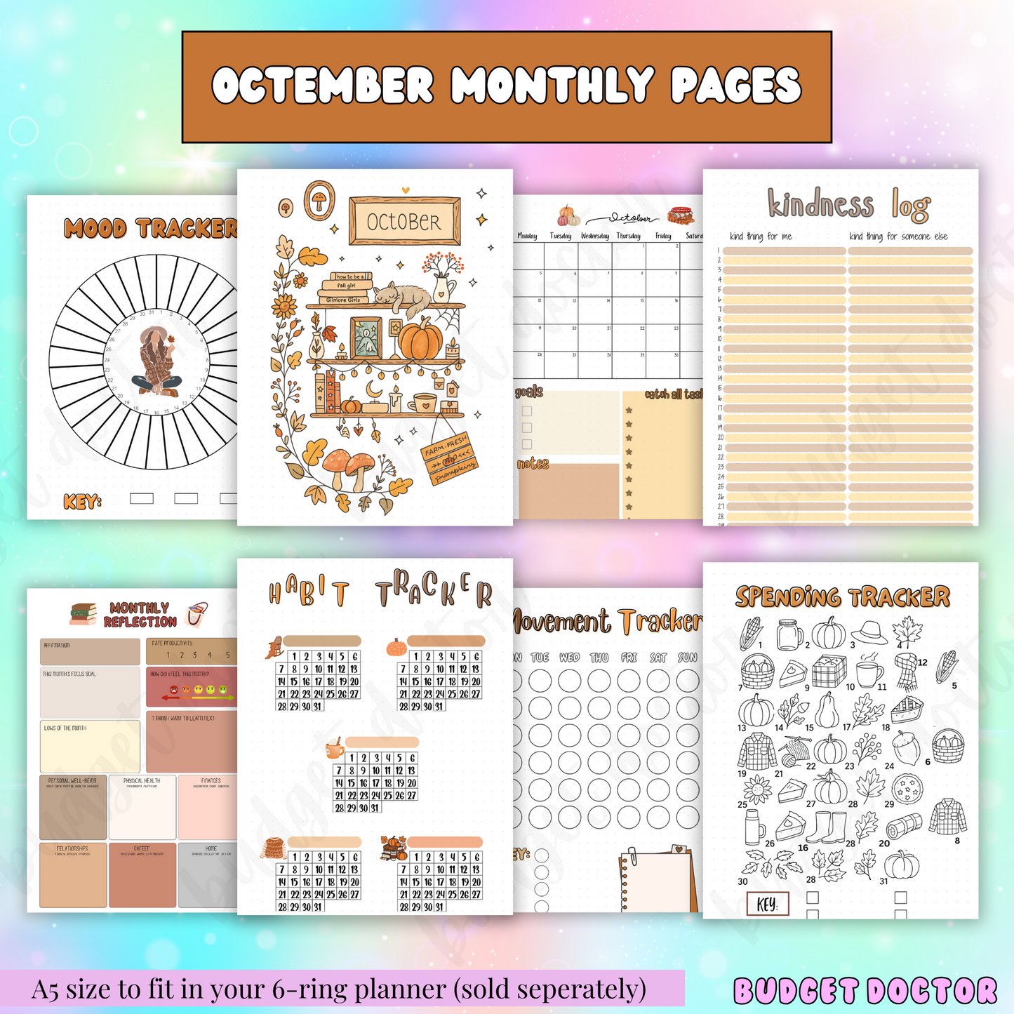 October Autumn Pumpkin Monthly Pages | Physical | 2026