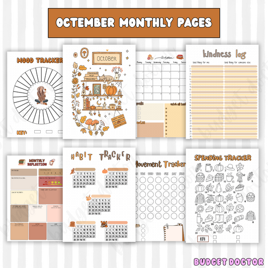 October Autumn Pumpkin Monthly Pages | Digital | 2026