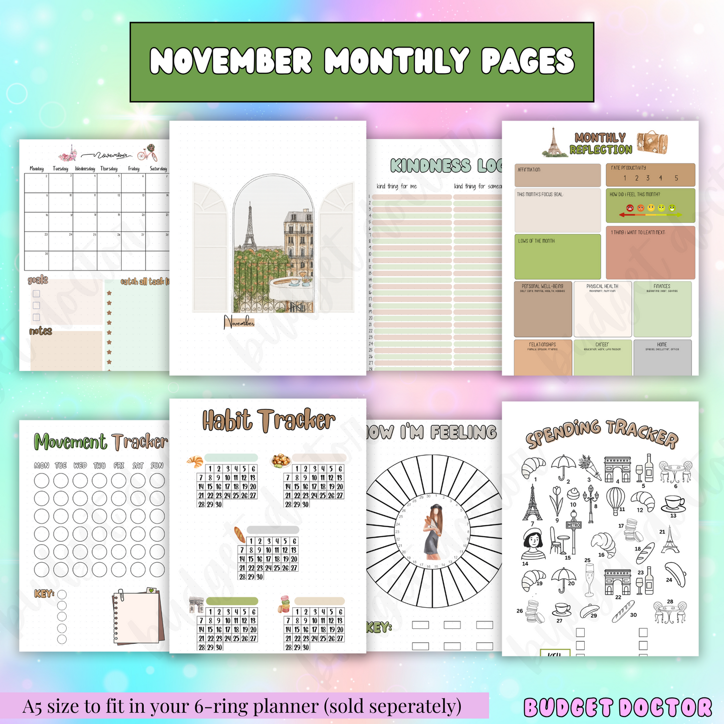 November Paris Monthly Pages | Physical | 2026