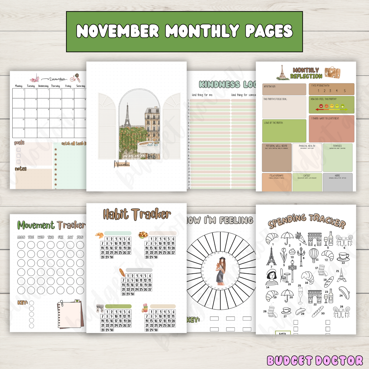 November Paris Monthly Pages | Physical | 2026