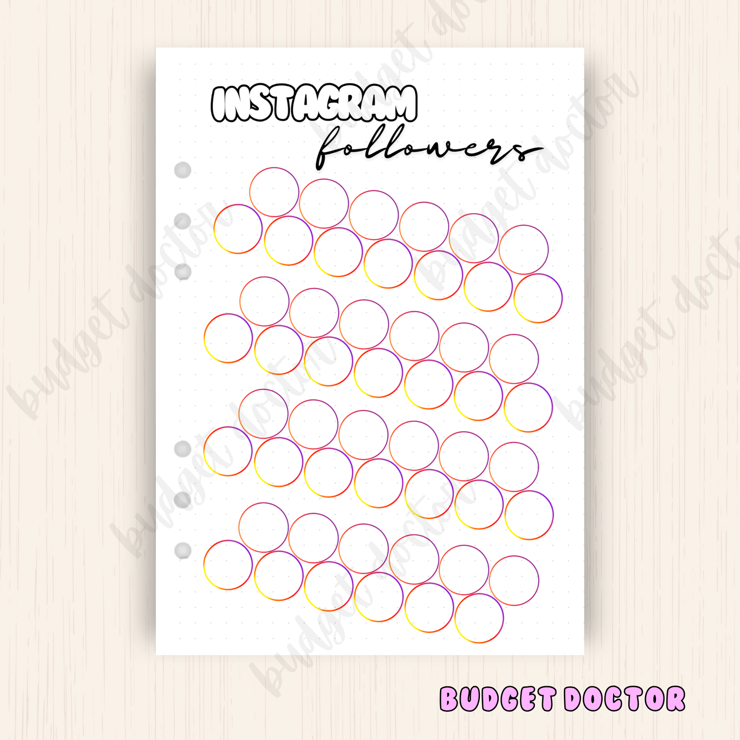 Instagram Tracker | Planner Insert