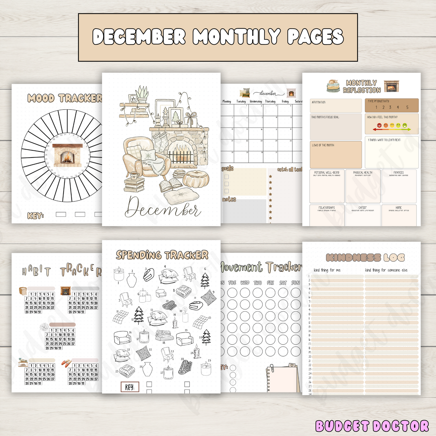 December Cozy Home Monthly Pages | Physical | 2026