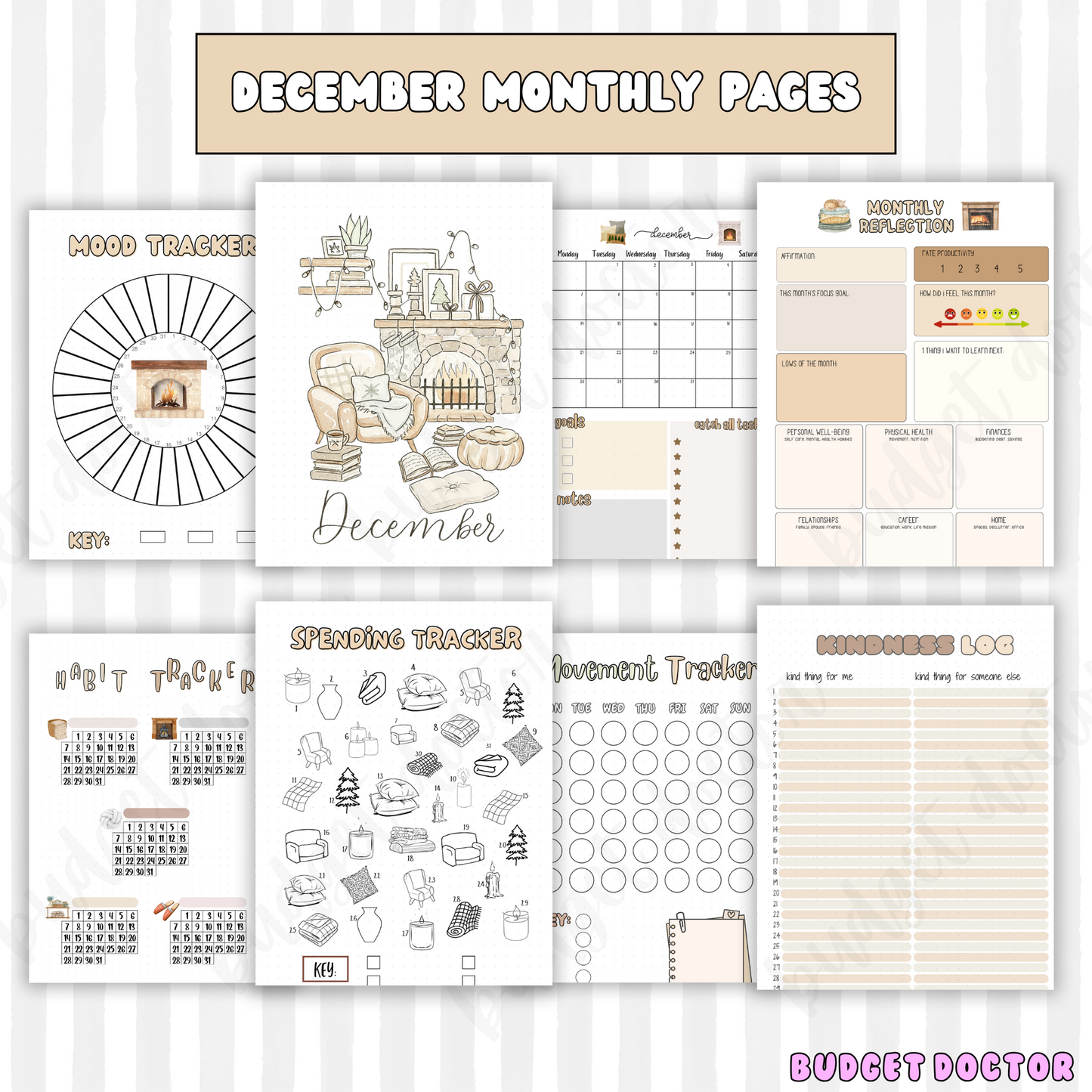 December Cozy Home Monthly Pages | Physical | 2026