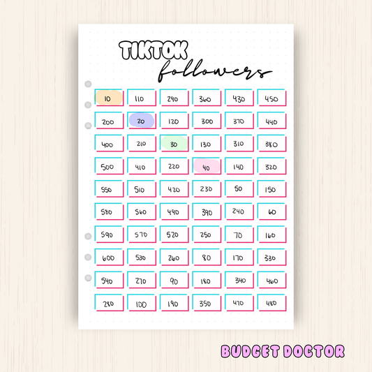 Tiktok Tracker | Planner Insert