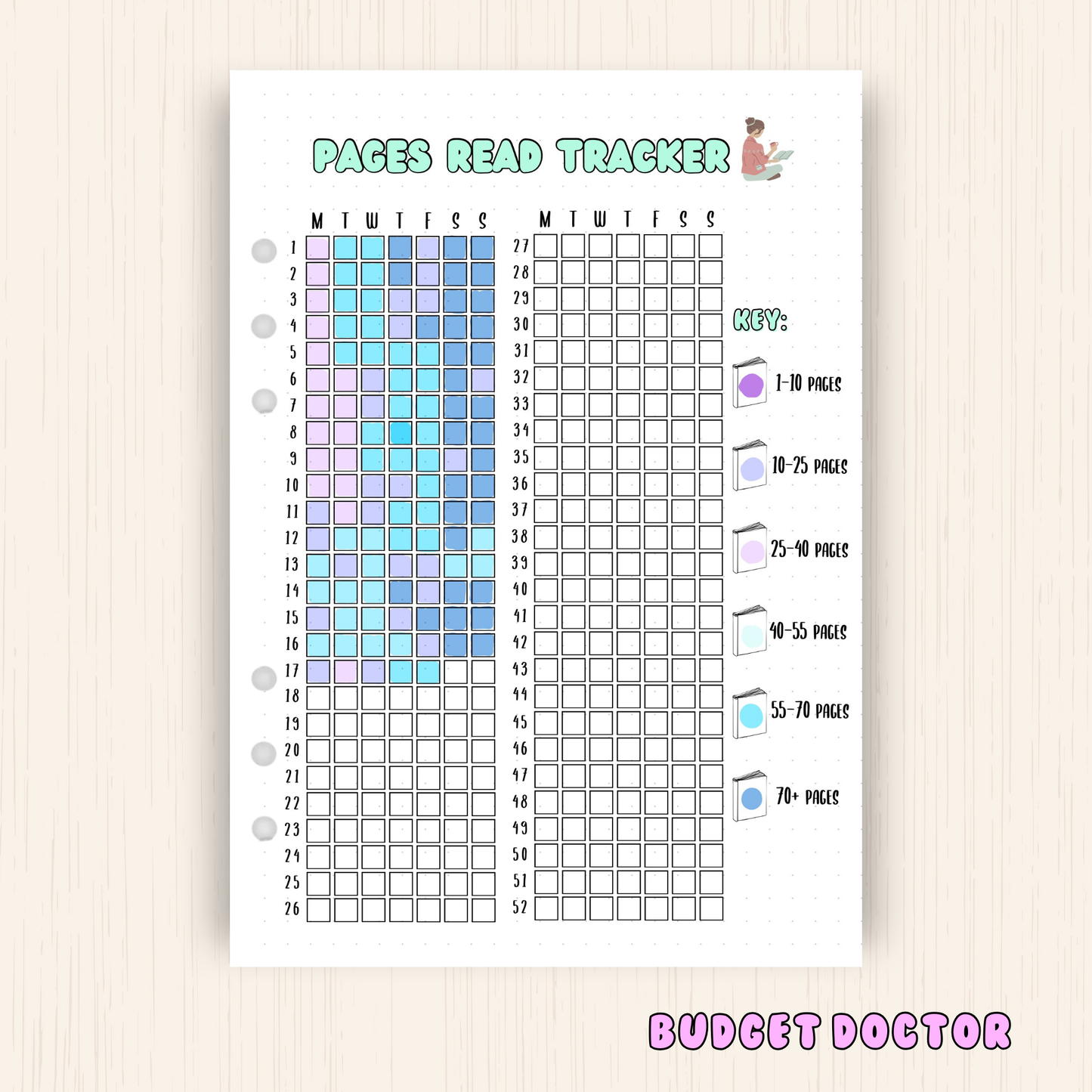 Pages Read | Yearly Journal Insert