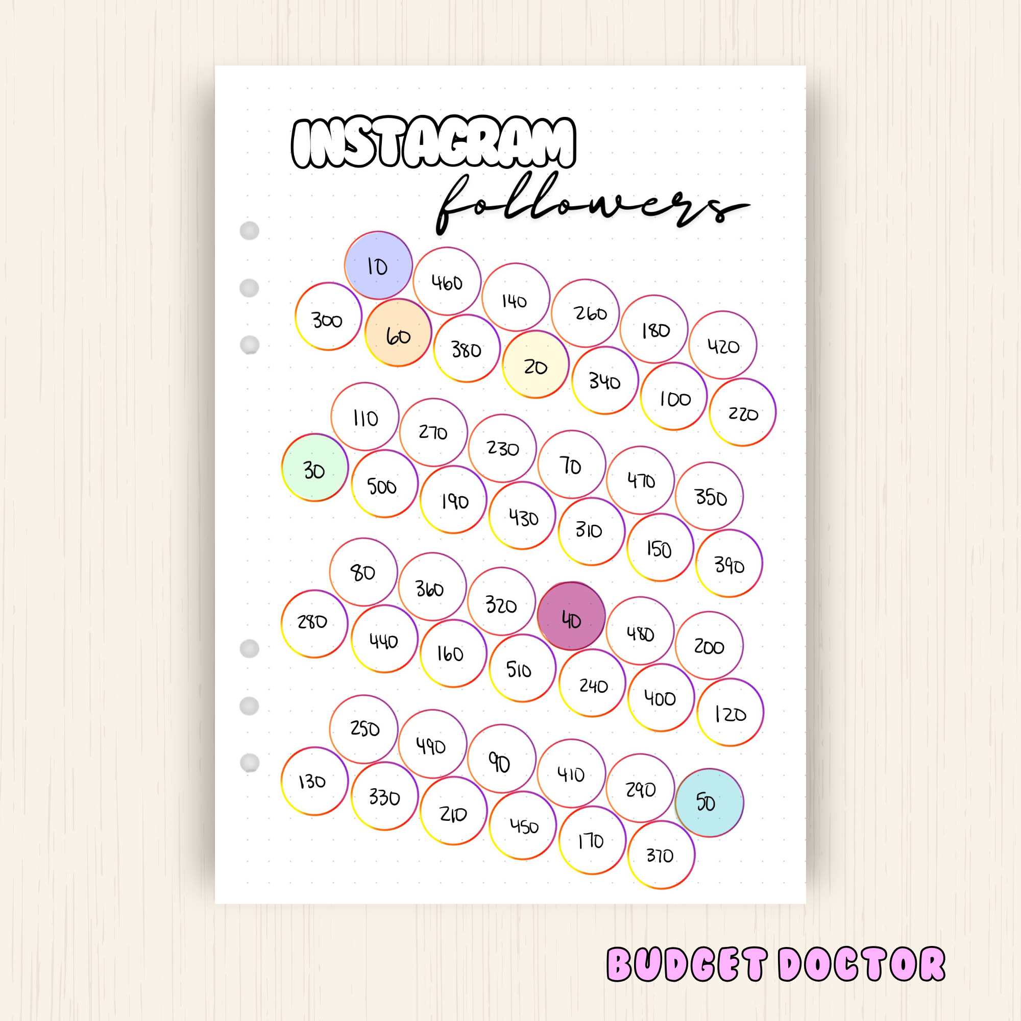 Instagram Tracker | Planner Insert – Budget Doctor