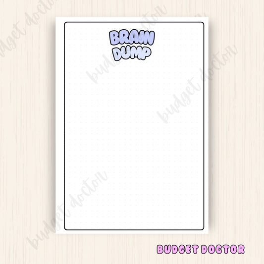 Brain Dump| Planner Insert