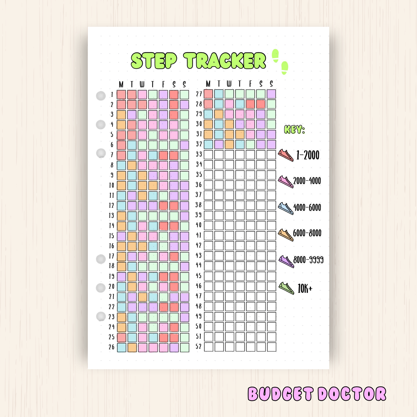 Step Tracker | Yearly Journal Insert