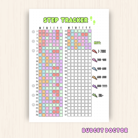 Step Tracker | Yearly Journal Insert