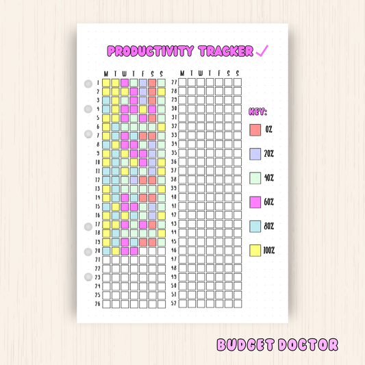 Productivity Tracker | Yearly Journal Insert