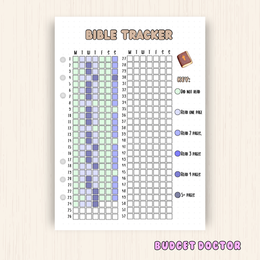 Bible Tracker | Yearly Planner Insert