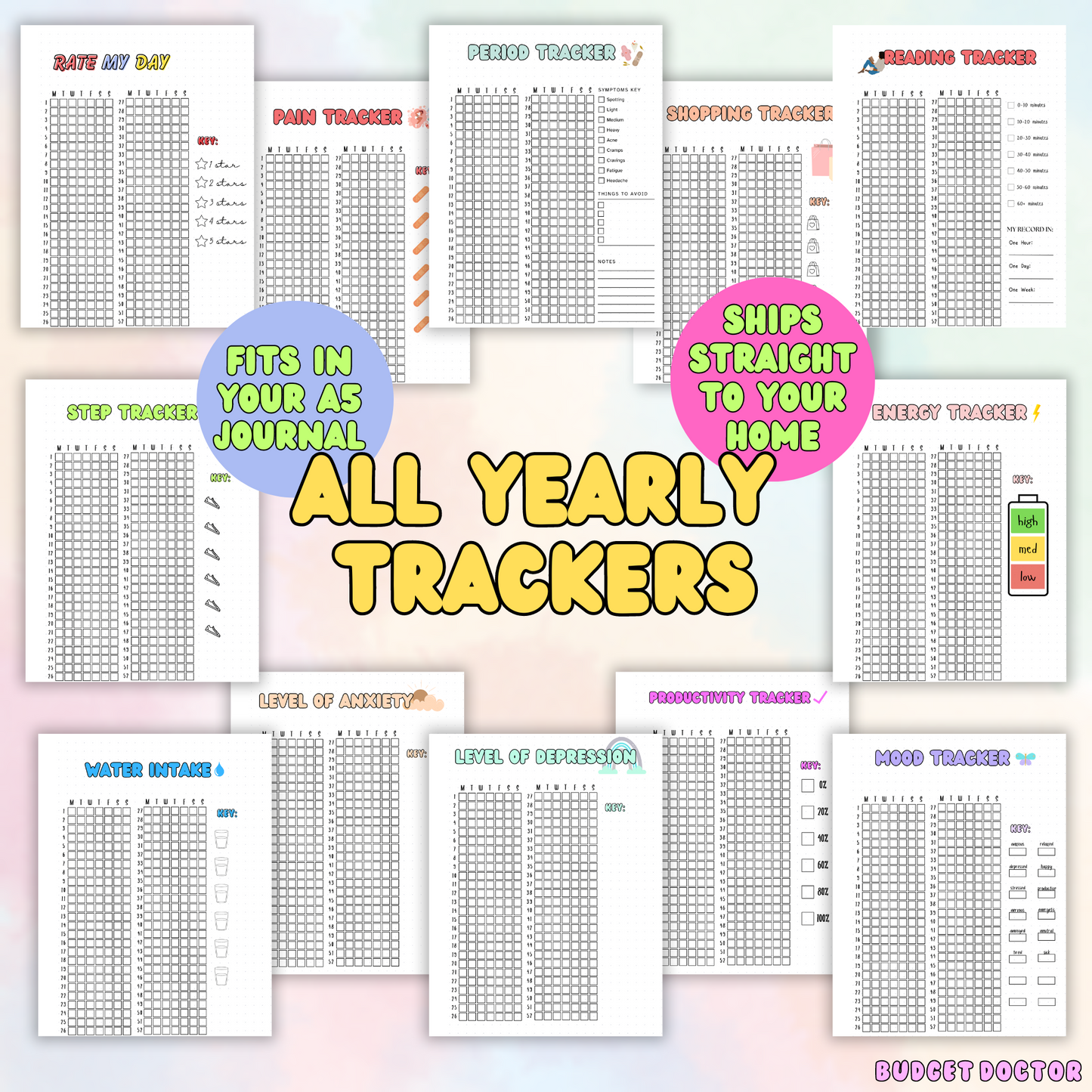 ALL Yearly Tracker Inserts | Physical Inserts