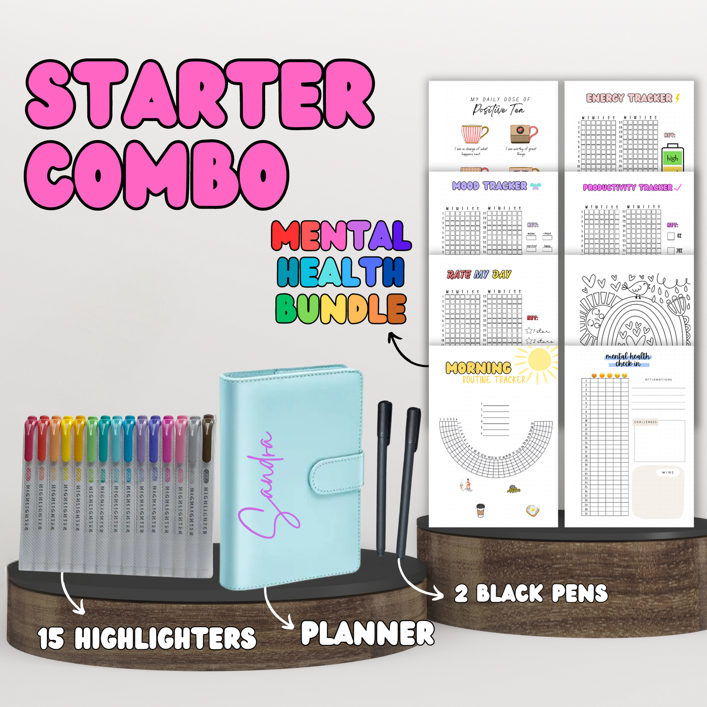 Starter Combo | Planner + Your Choice Bundle + Stationary