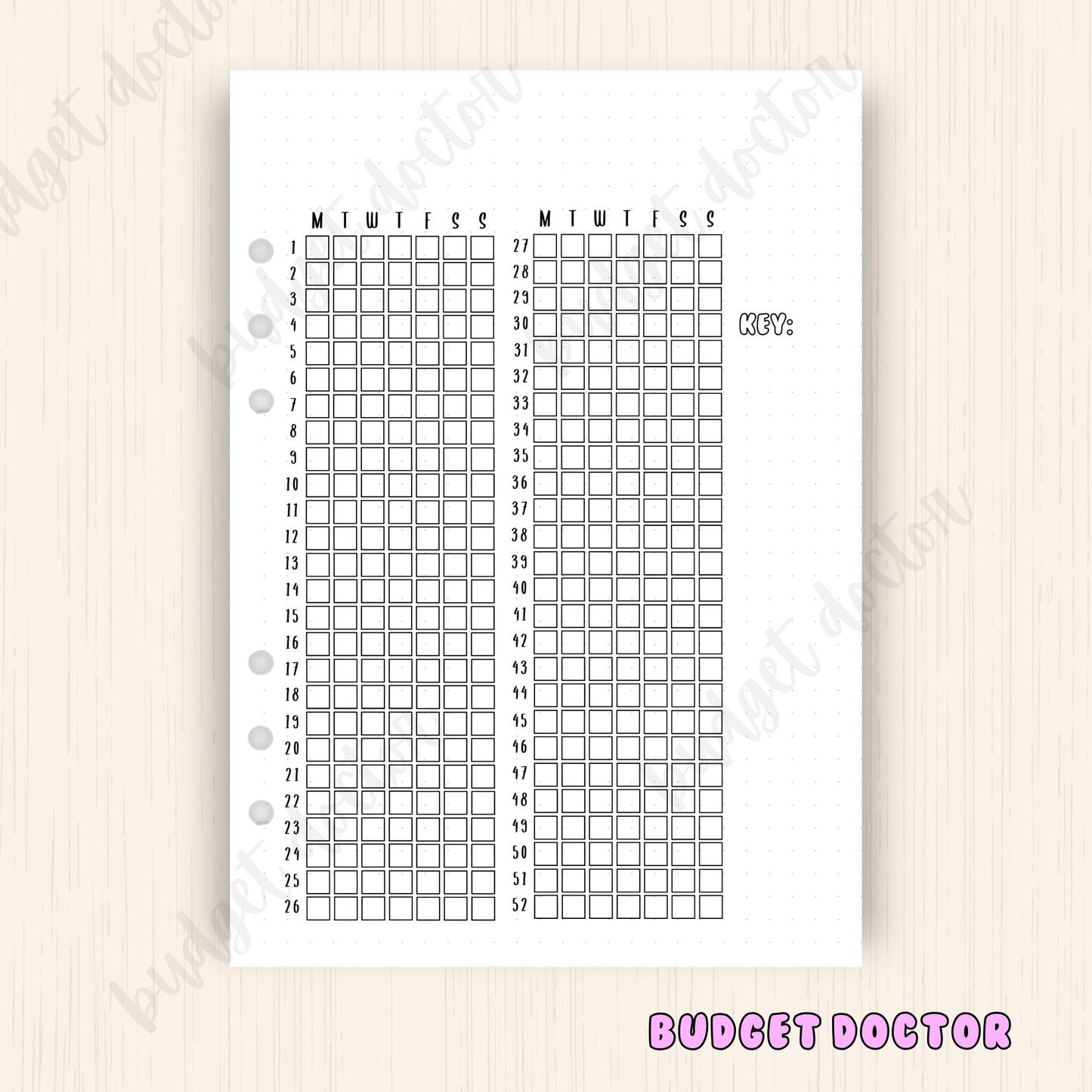 Blank Yearly Tracker | Yearly Planner Insert