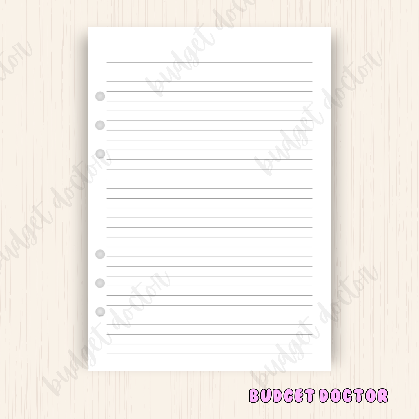 Blank Lined Pages| Planner Insert